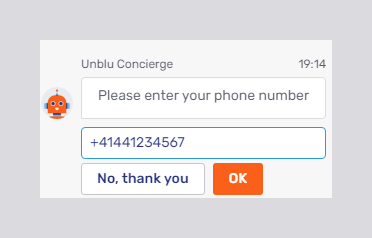 Concierge visitor onboarding: ask for phone