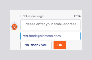 Concierge visitor onboarding: ask for email