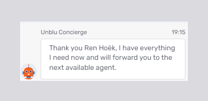 Concierge visitor onboarding: done message