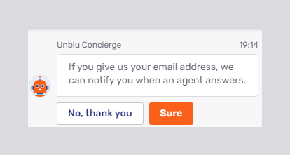 Concierge visitor onboarding: ask email question