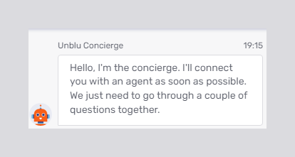Concierge visitor onboarding: greeting message
