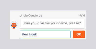Concierge visitor onboarding: ask for name