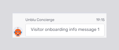 Concierge visitor onboarding: onboarding message 1
