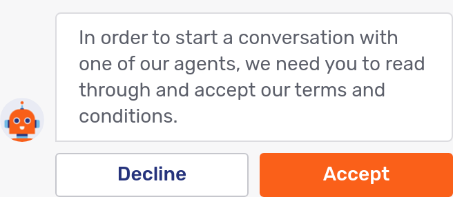 Concierge onboarding: ack terms and conditions