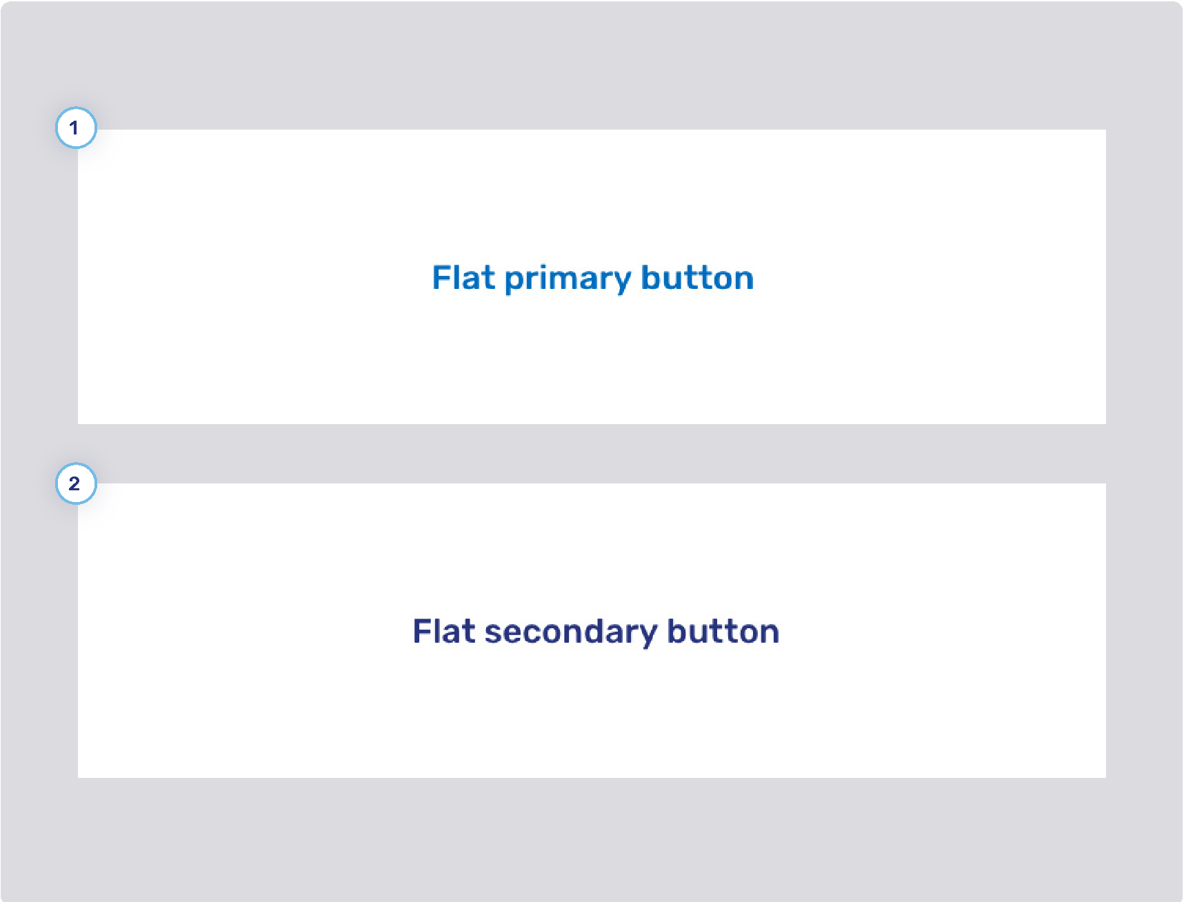 flat primary and secondary buttons