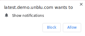 Google Chrome browser notification opt-in dialog