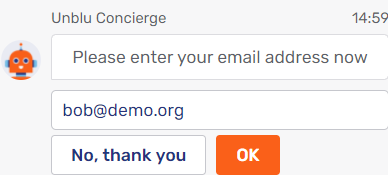 Concierge onboarding: ask for email
