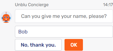 Concierge onboarding: ask for name