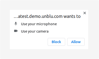Allow access to camera and microphone
