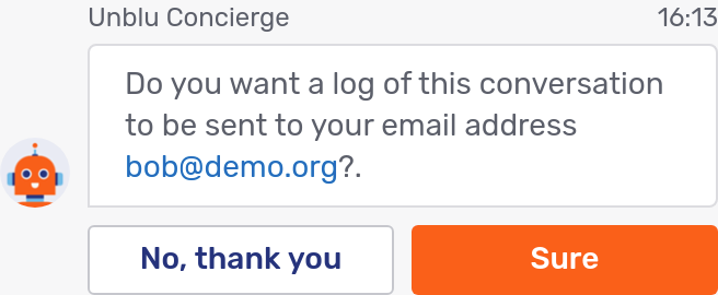 Concierge offboarding: send logs via email