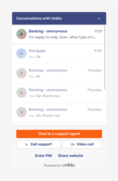 Overview page with active conversation
