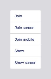 The plus icon menu