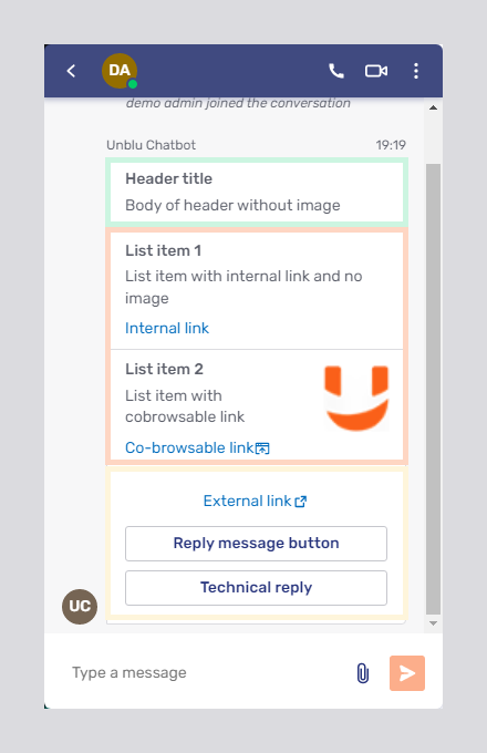 List message