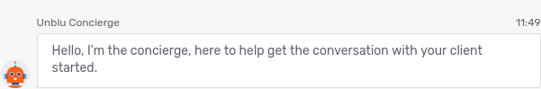 Concierge agent onboarding: greeting message