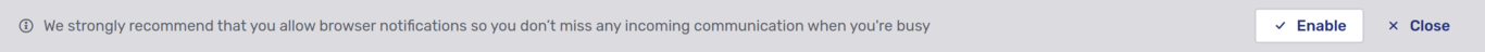 Agent web notification information banner
