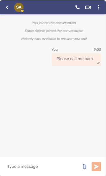 Callback message