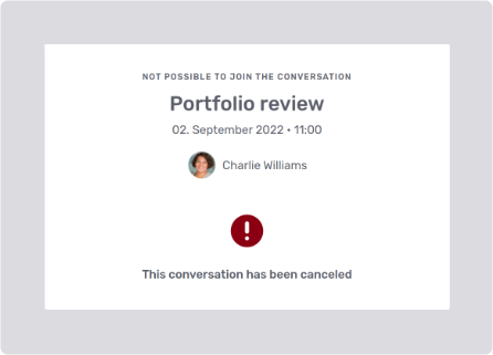 *Conversation canceled* view of the *Conversation ended* page