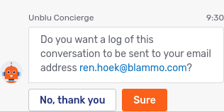 Concierge offboarding: send log via mail