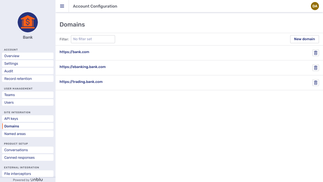 Domains overview