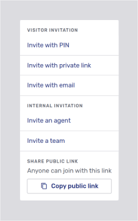 <strong>Invite</strong> menu with the public link option