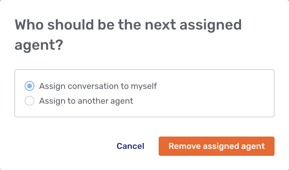 change assigned agent popup