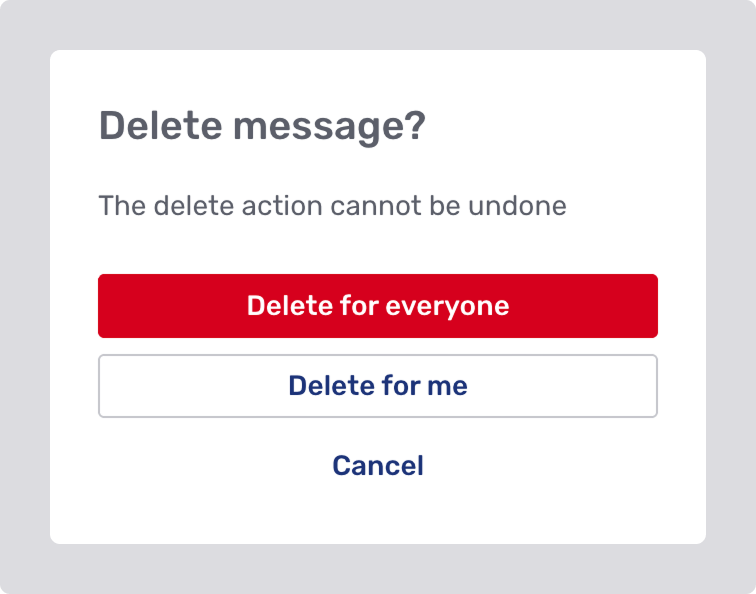 Delete message dialog