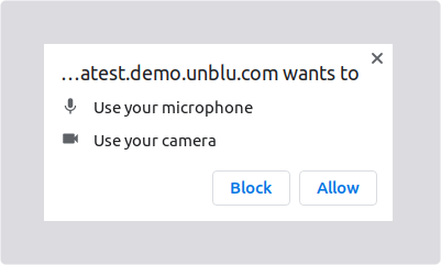 Allow access to camera and microphone