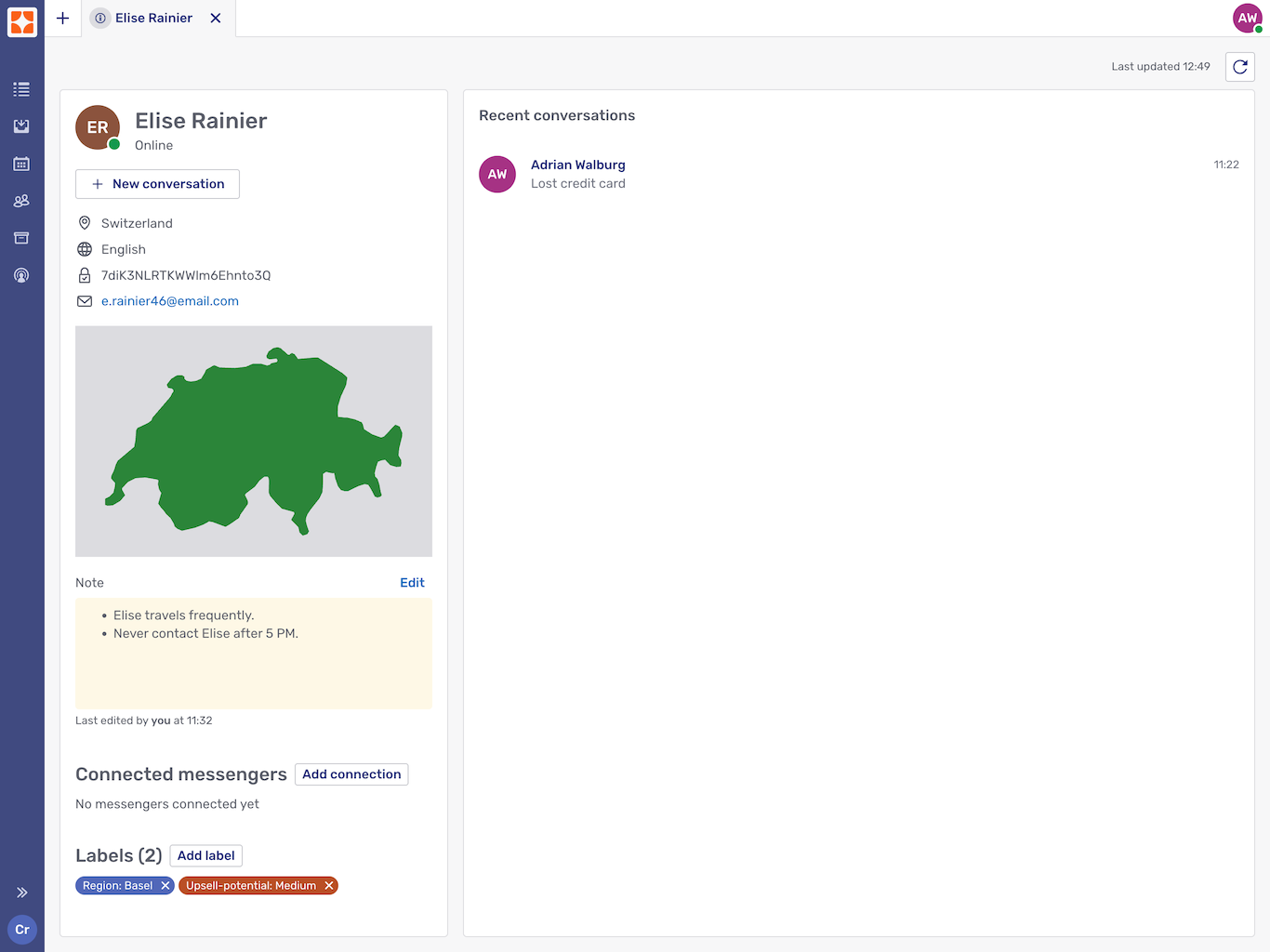 Customer dashboard