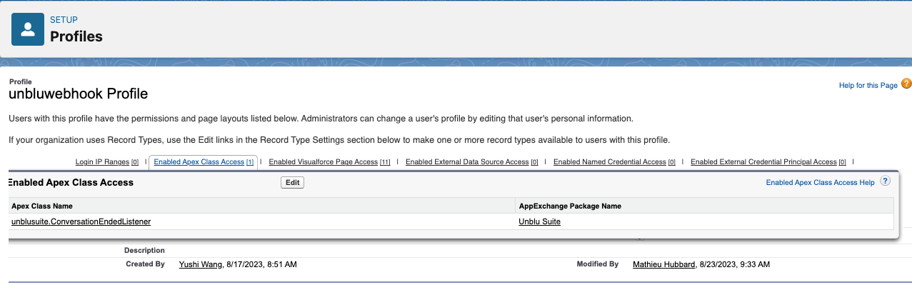 salesforce enabled apex classes