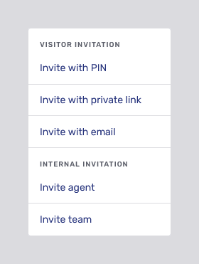 Invite menu