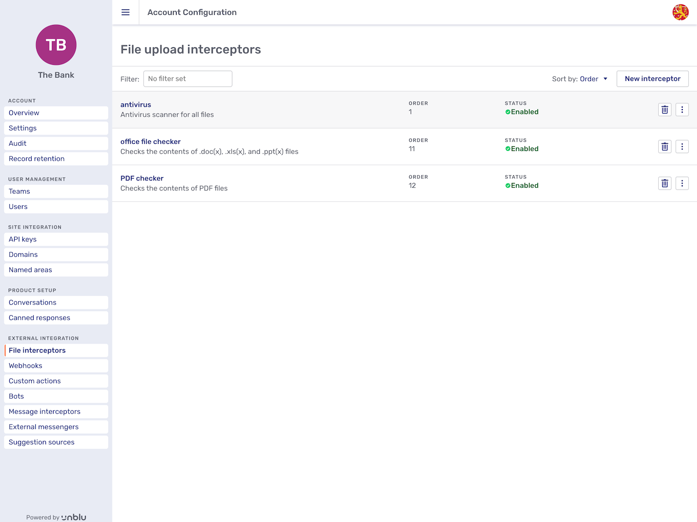 File interceptor overview