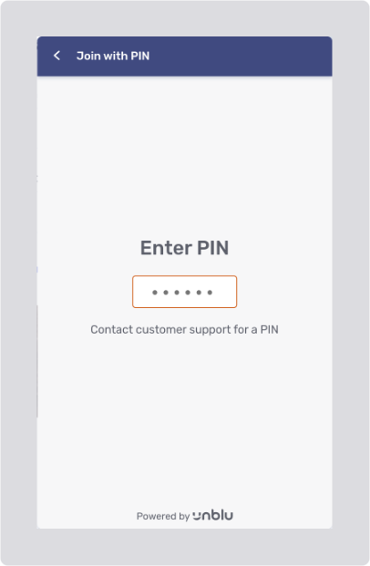 Enter PIN view