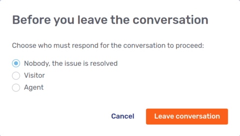 Modal dialog to set the awaited person type when leaving a conversation